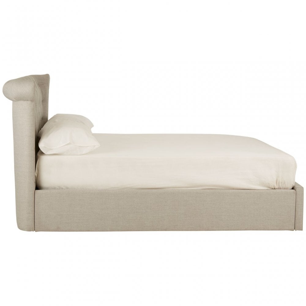 Edison Light Grey Double Ottoman Bed