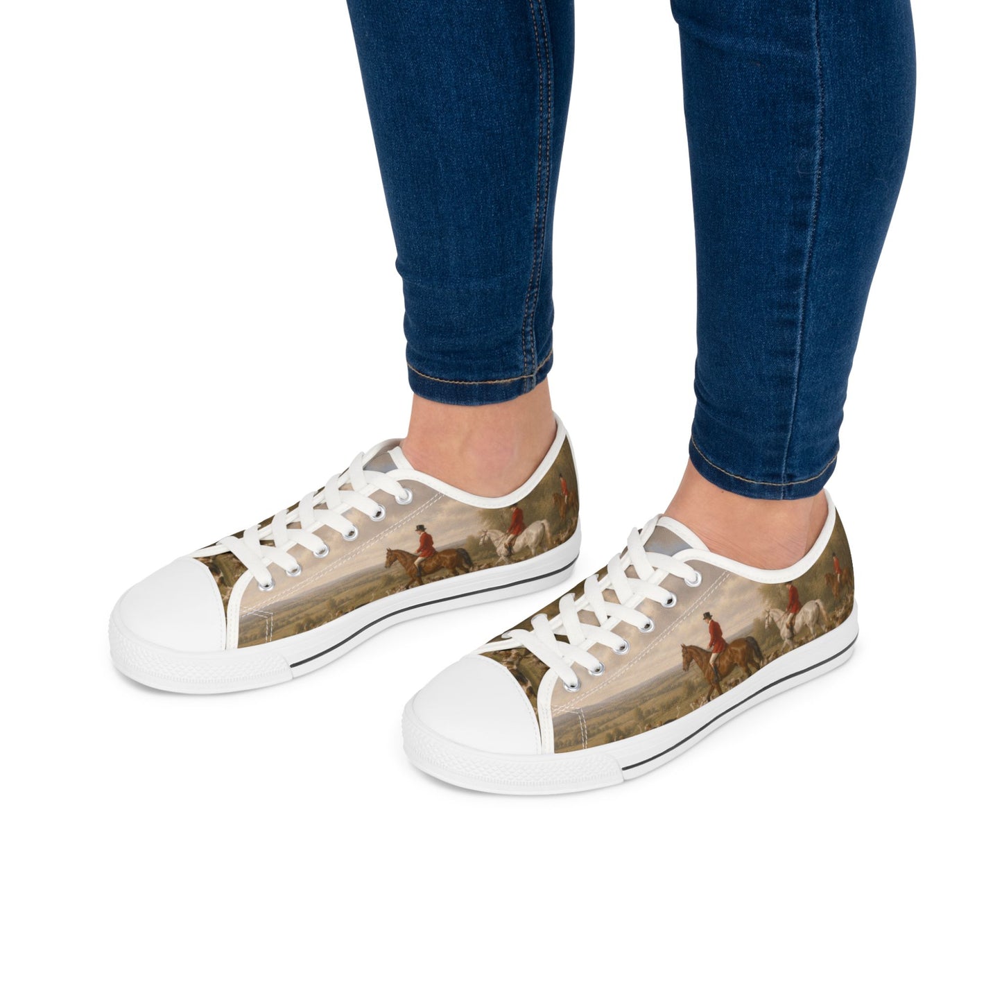 Vintage Equestrian Scene II Low Top Sneakers - Womens