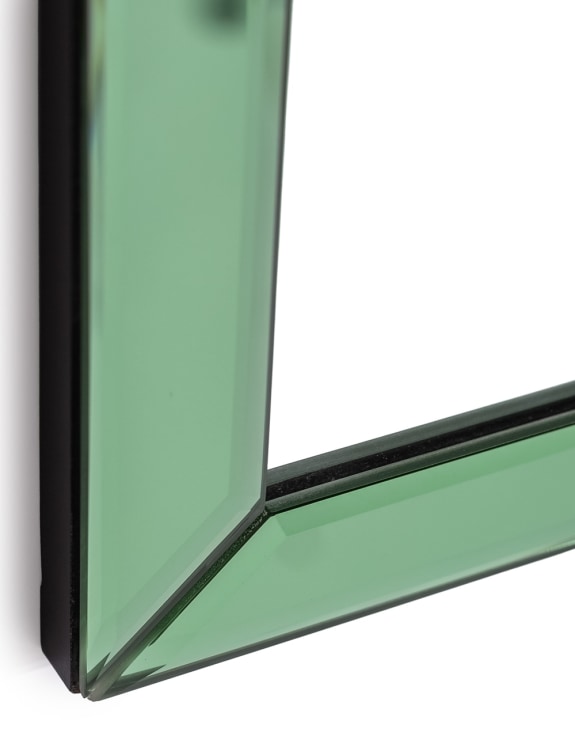 Overmantle Green Glass-Framed Wall Mirror