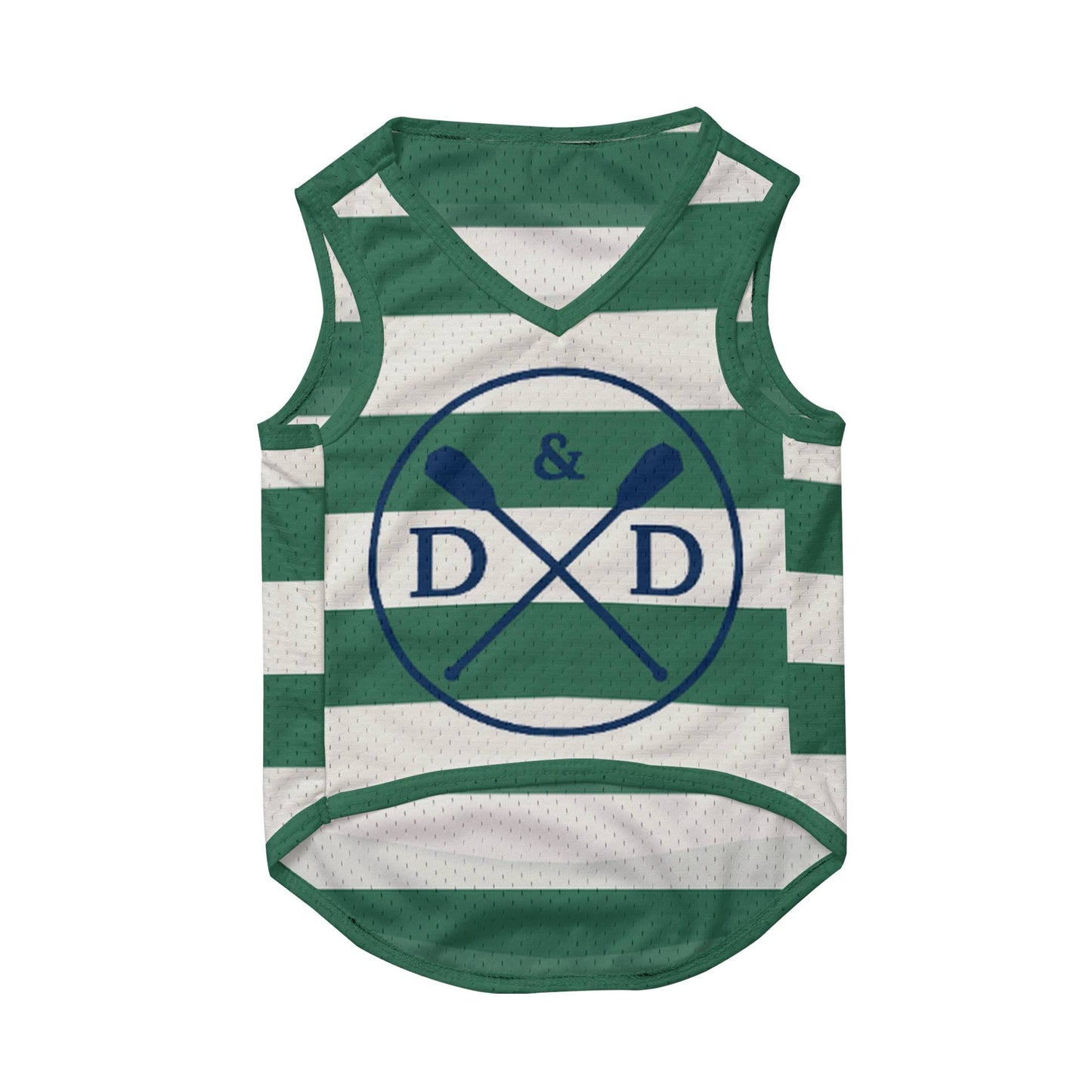 Green Stripe Rowing Club Style Pet Jersey