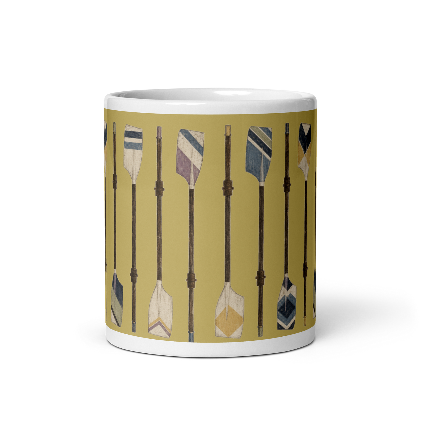Vintage Rowing Oars Mug | Old Gold British River Club Gift