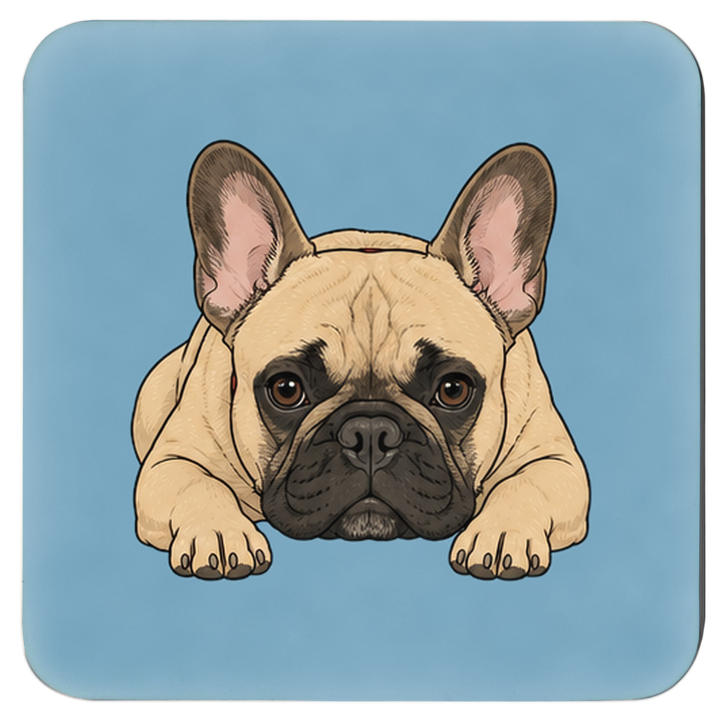 French Bulldog illustrated coaster set of four
