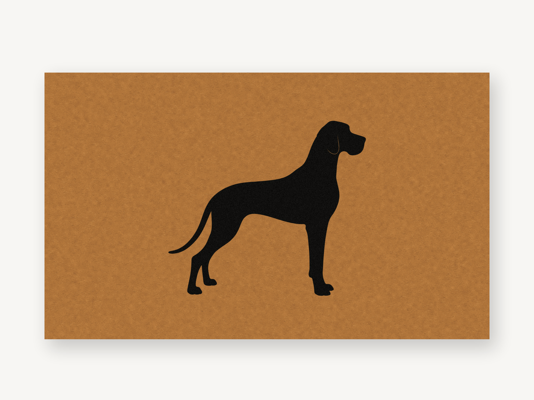 Great Dane Coir Doormat with black Great Dane silhouette on natural coir