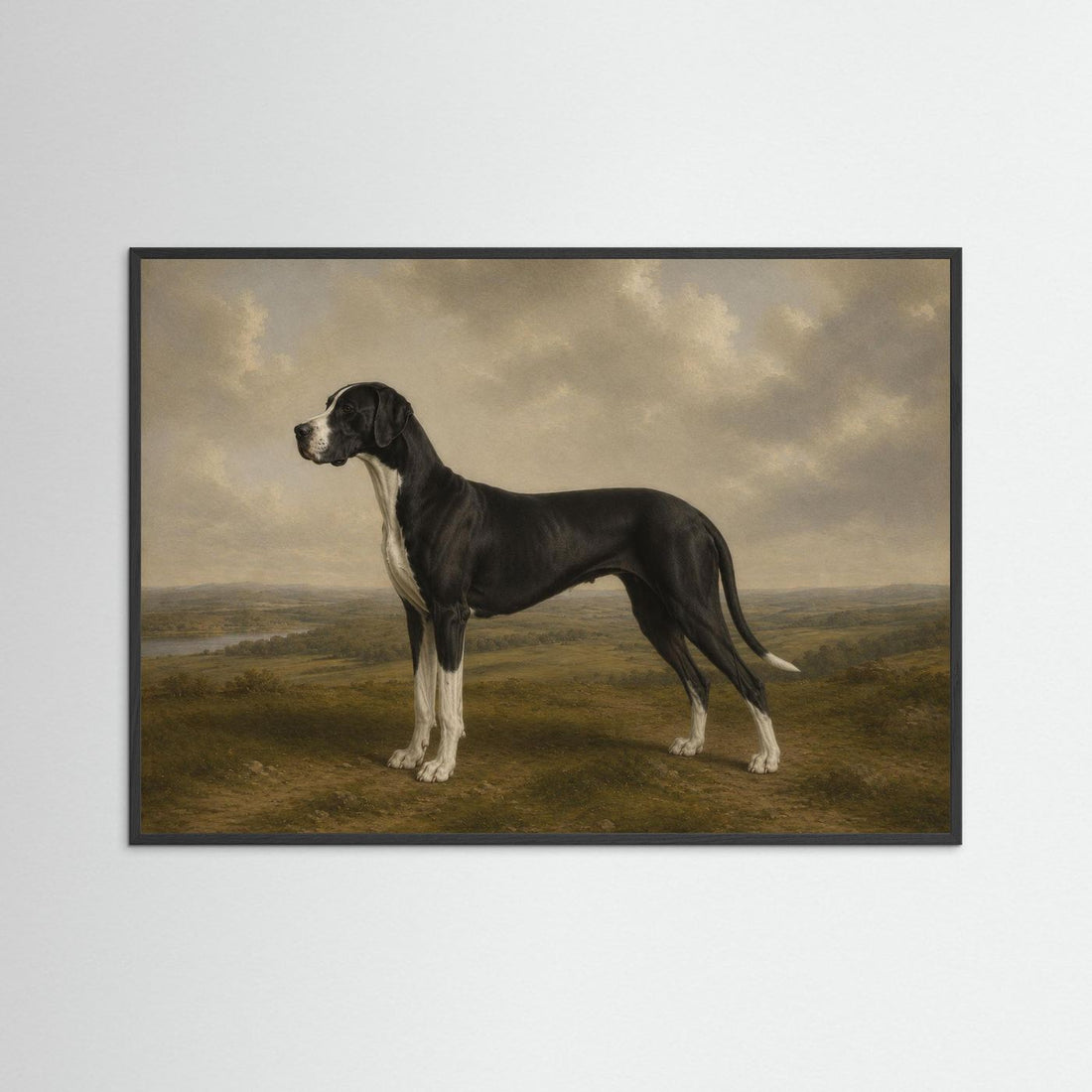 Mantle Great Dane in the British Countryside framed wall art