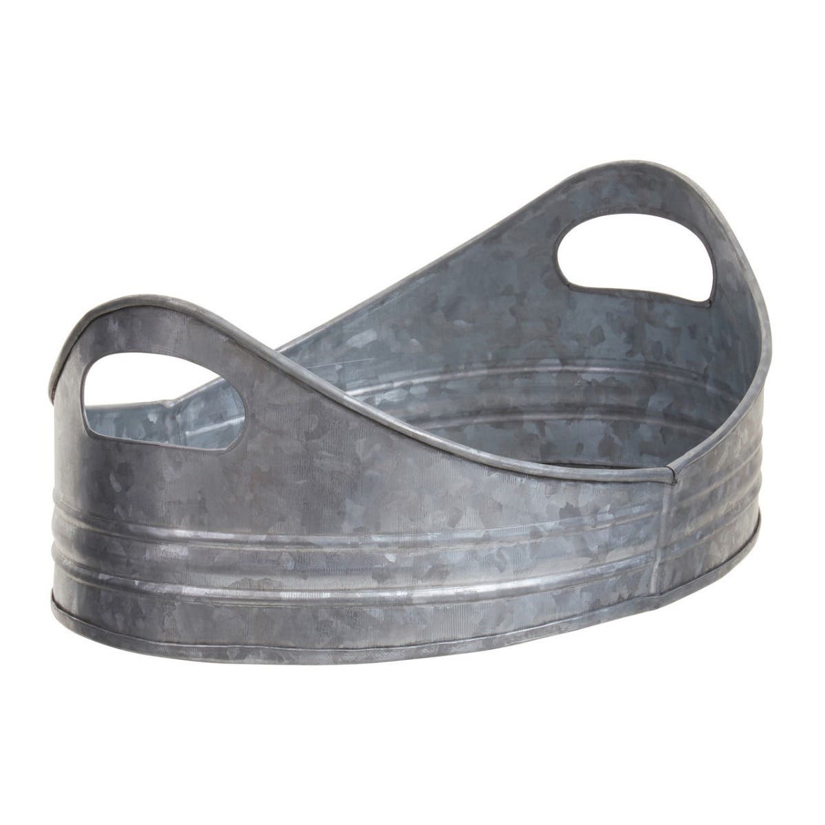 Drummond Set of Two Oval Galvanised Trays