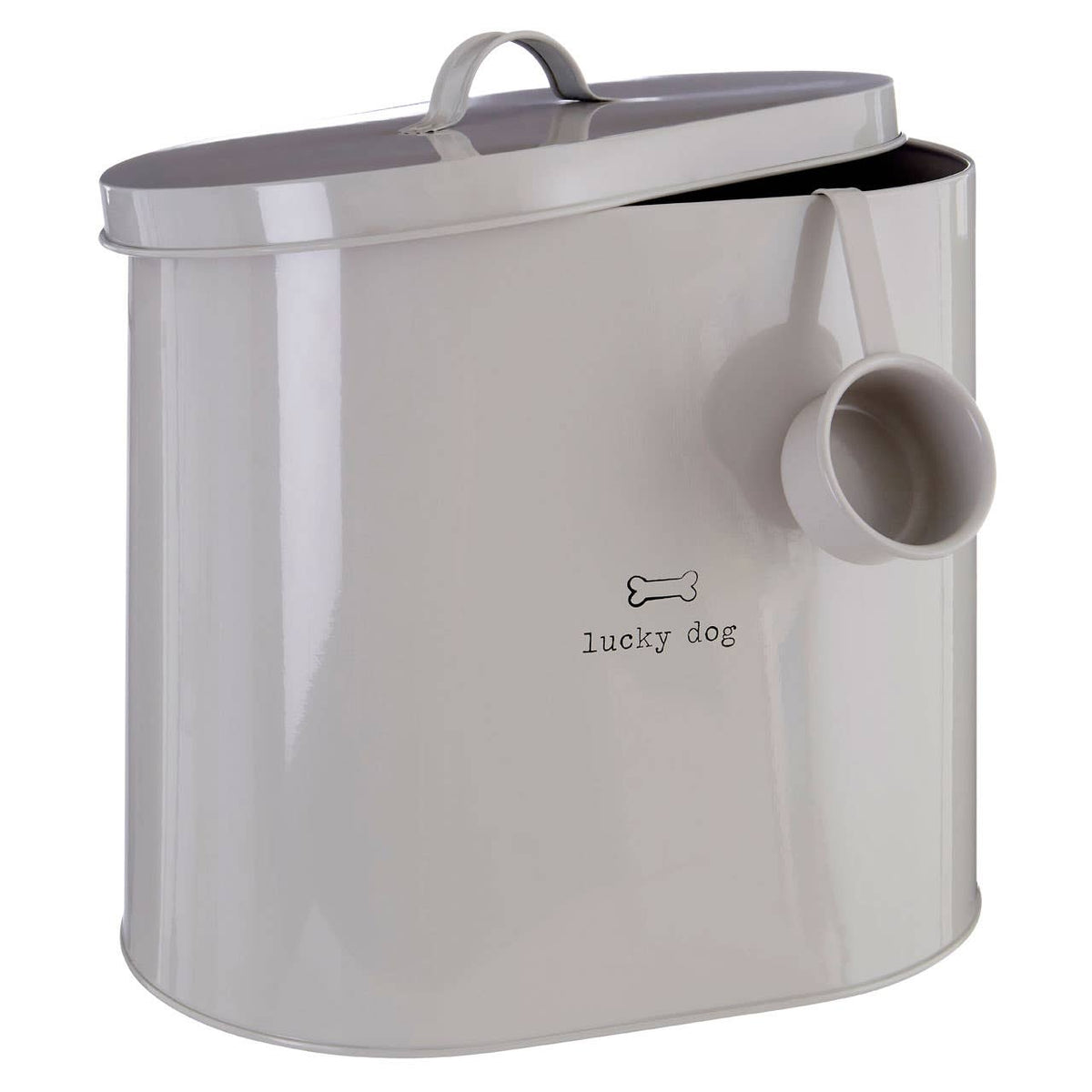 Large Galvanised Dog Food Storage Bin with Scoop