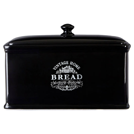 Vintage Home Ceramic Bread Box - Black Edition