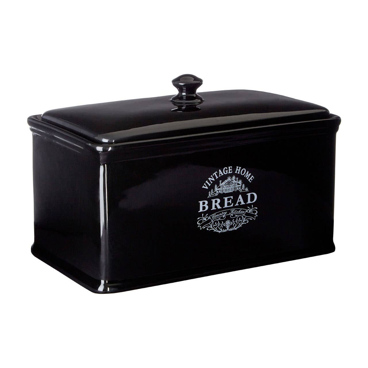Vintage Home Ceramic Bread Box - Black Edition