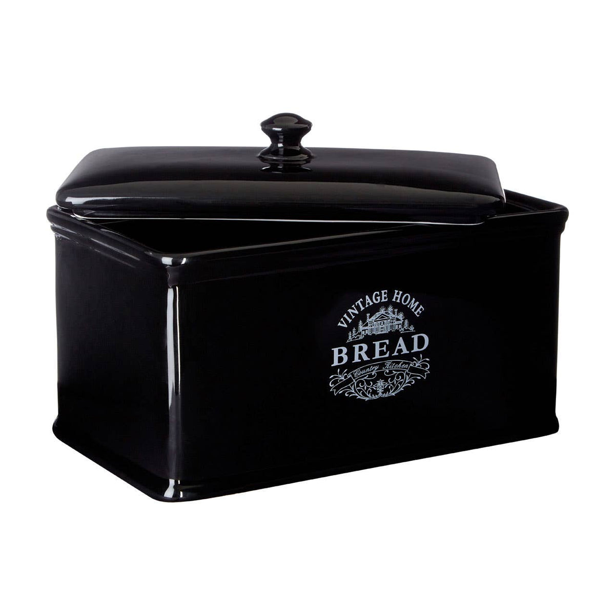 Vintage Home Ceramic Bread Box - Black Edition