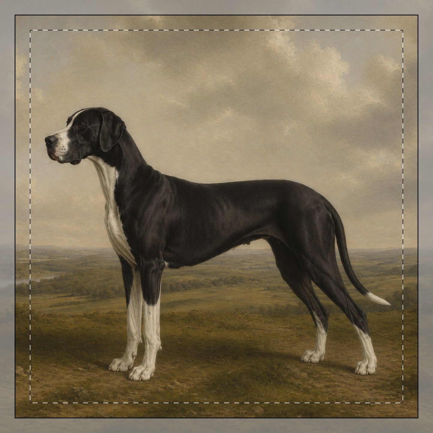 Vintage Mantle Great Dane Portrait Cushion