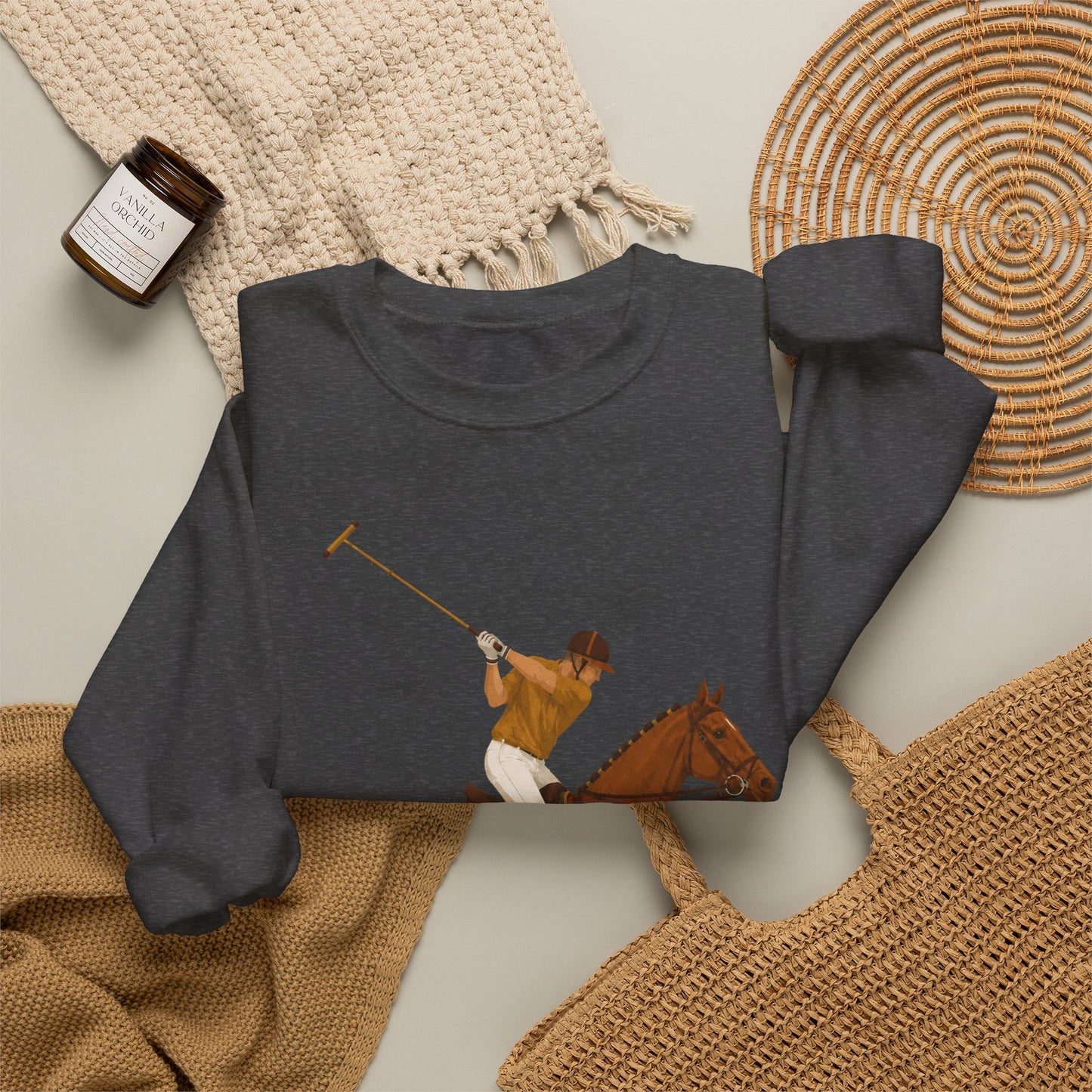 Global Colours -  Vintage Polo Horse Sweatshirt | Heritage Country Club Equestrian Graphic Crewneck