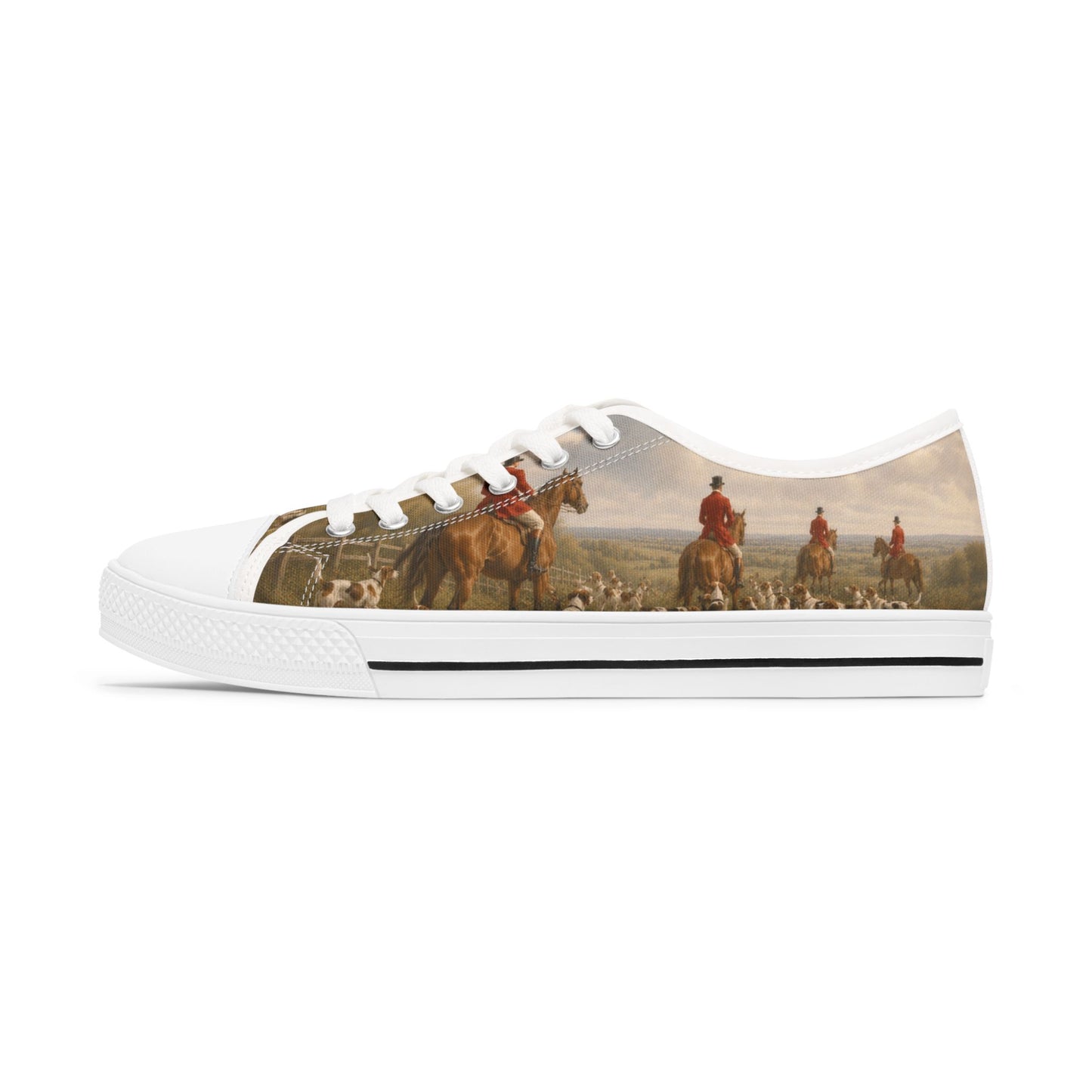 Vintage Equestrian Scene I Low Top Sneakers - Womens