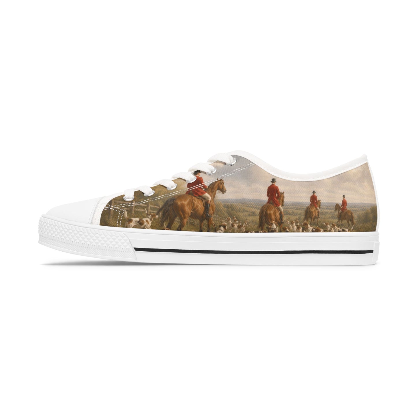 Vintage Equestrian Scene I Low Top Sneakers - Womens