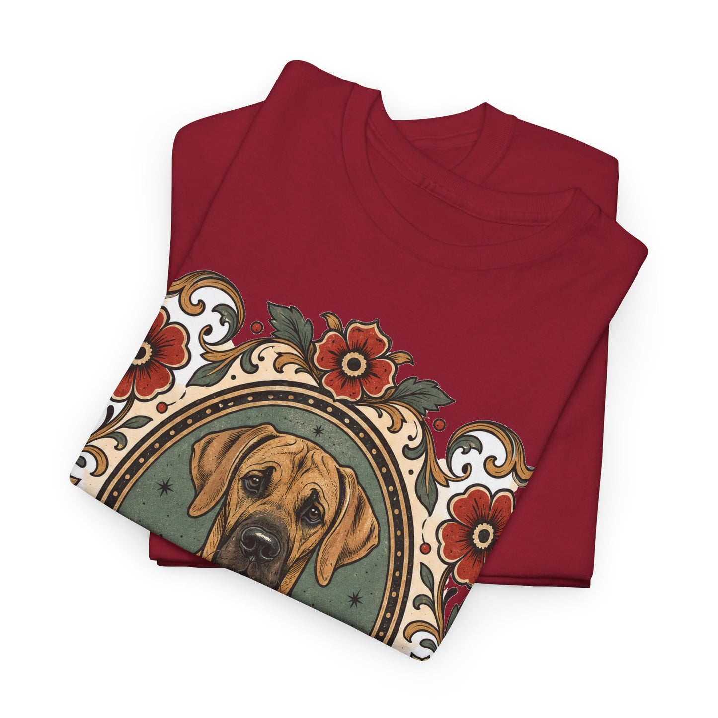 Fawn Great Dane Dog T-Shirt — 'Fawn Great Dane' Floral Portrait Tee
