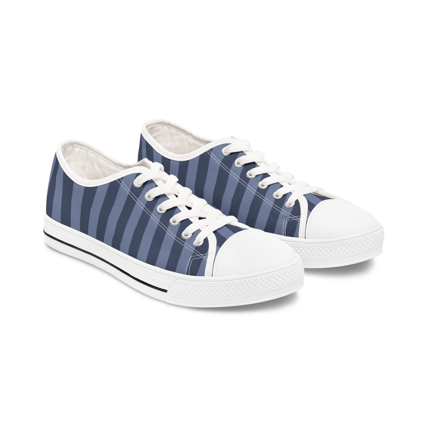Preppy Navy Stripe Low-Top Canvas Trainers