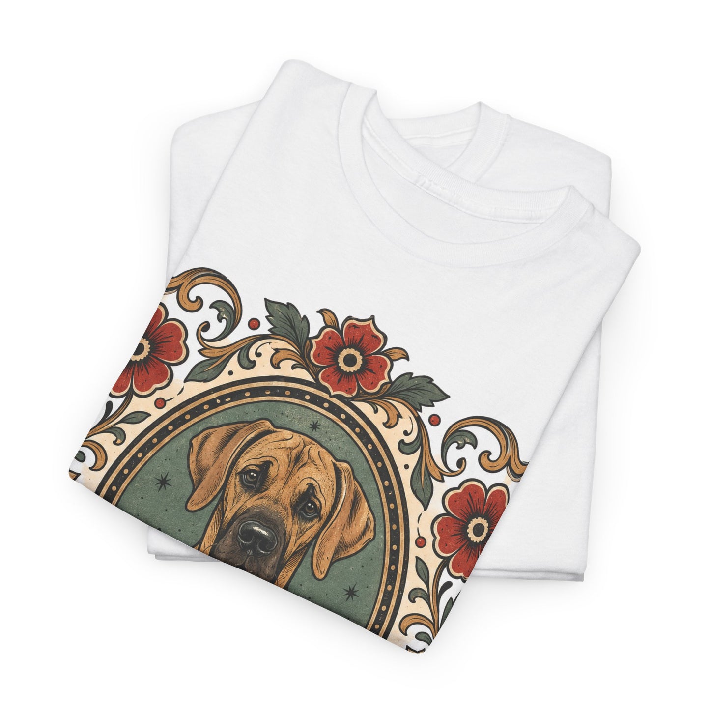 Fawn Great Dane Dog T-Shirt — 'Fawn Great Dane' Floral Portrait Tee