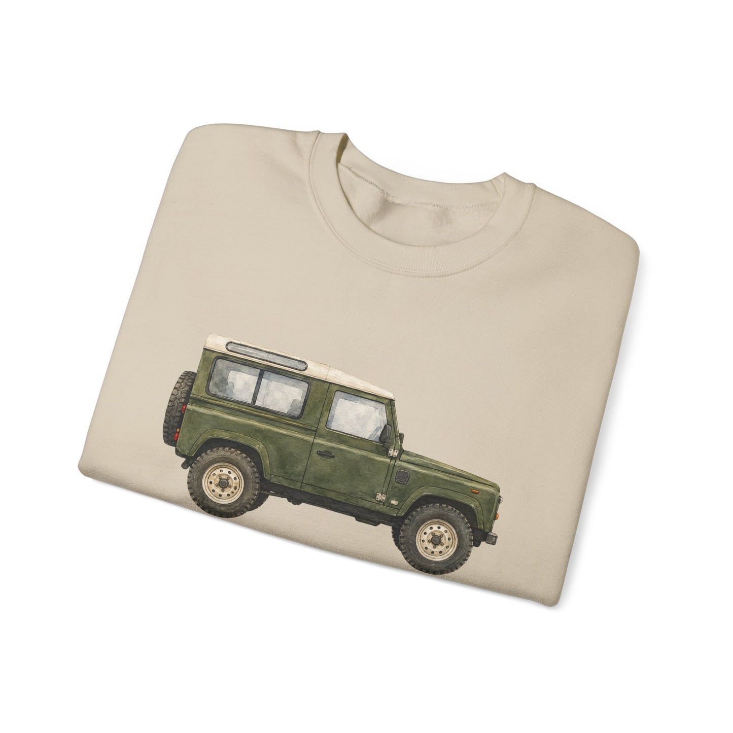 Adventure Land Rover Sweatshirt – Vintage Green Off-Road Truck Crewneck