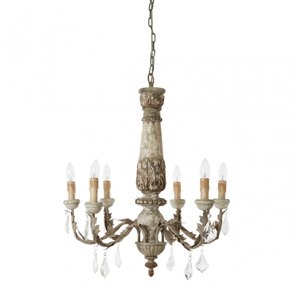 Pavatti Distressed Wood Chandelier