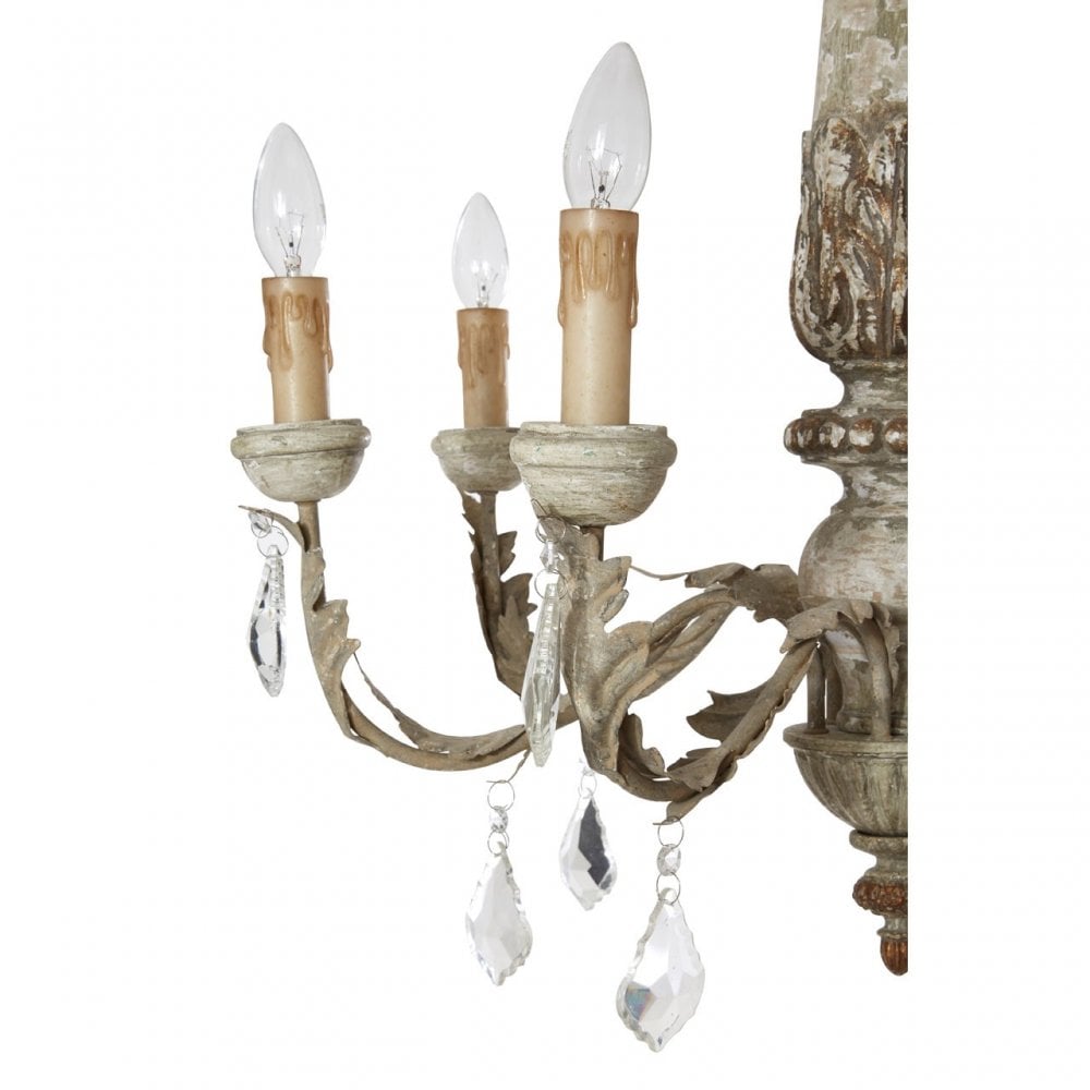 Pavatti Distressed Wood Chandelier