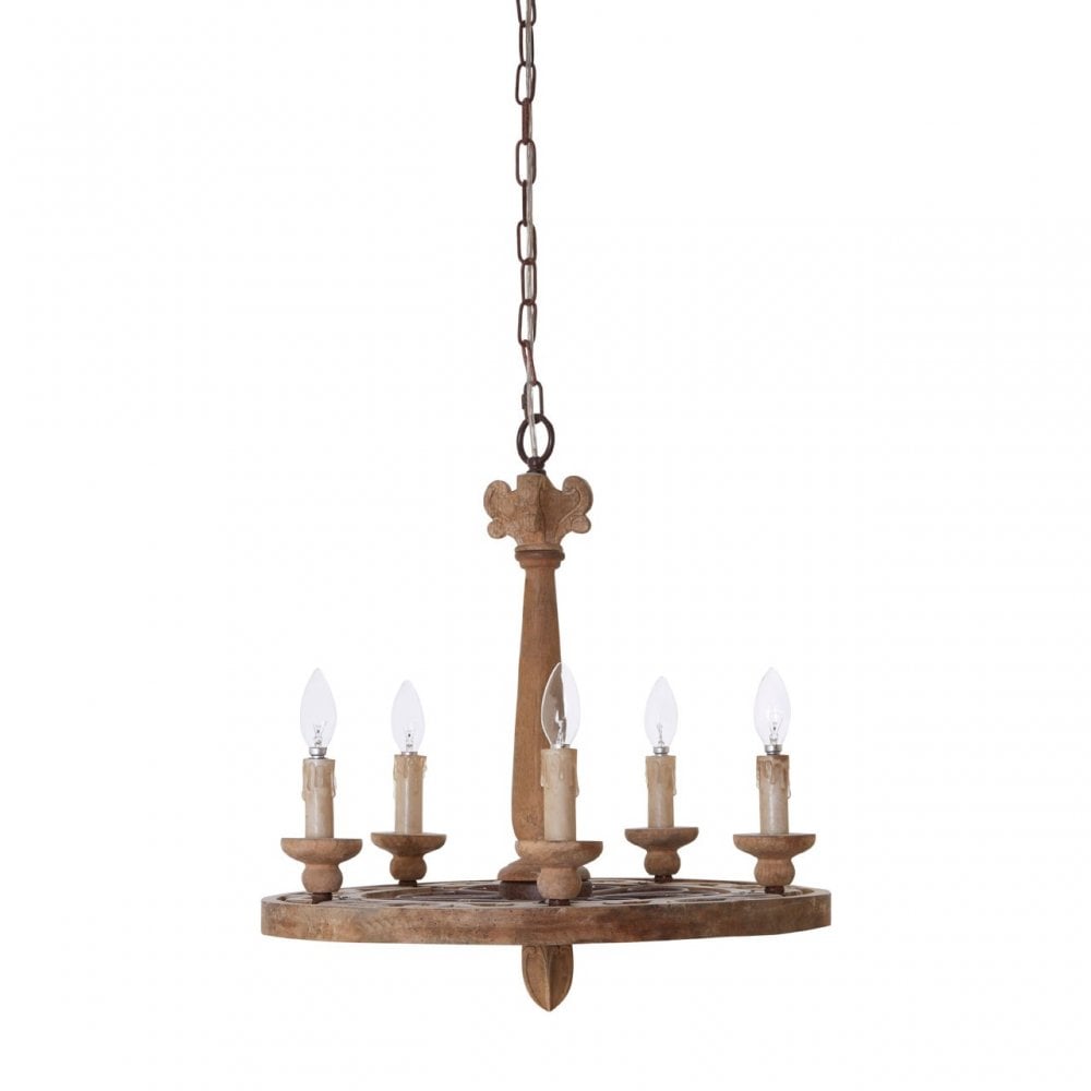 Paxton 5-Light Weathered Wood Chandelier