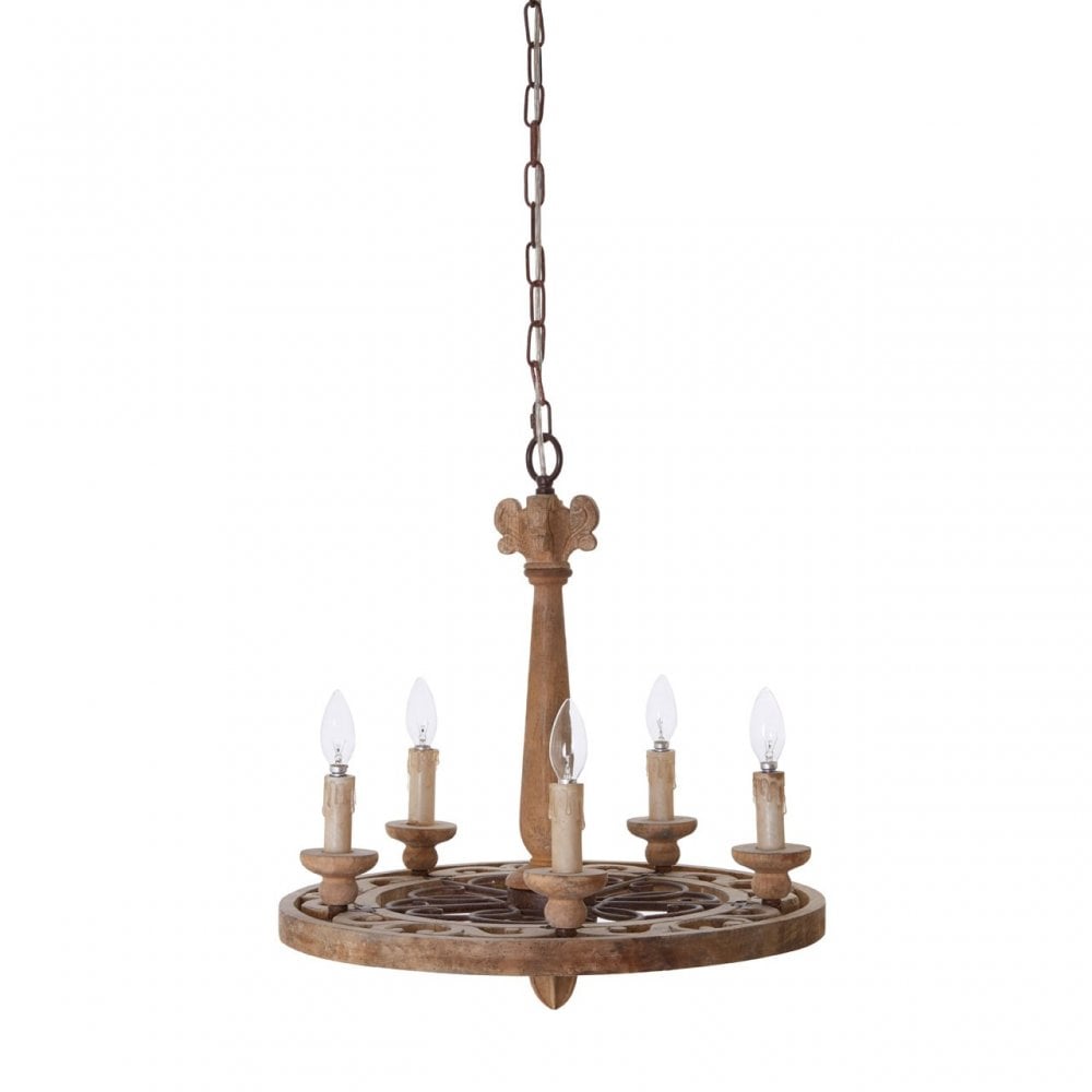 Paxton 5-Light Weathered Wood Chandelier