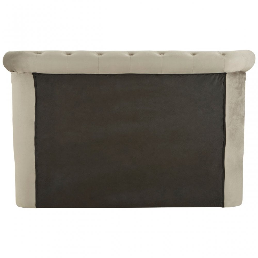 Edison Grey Brushed Velvet King Size Ottoman Bed