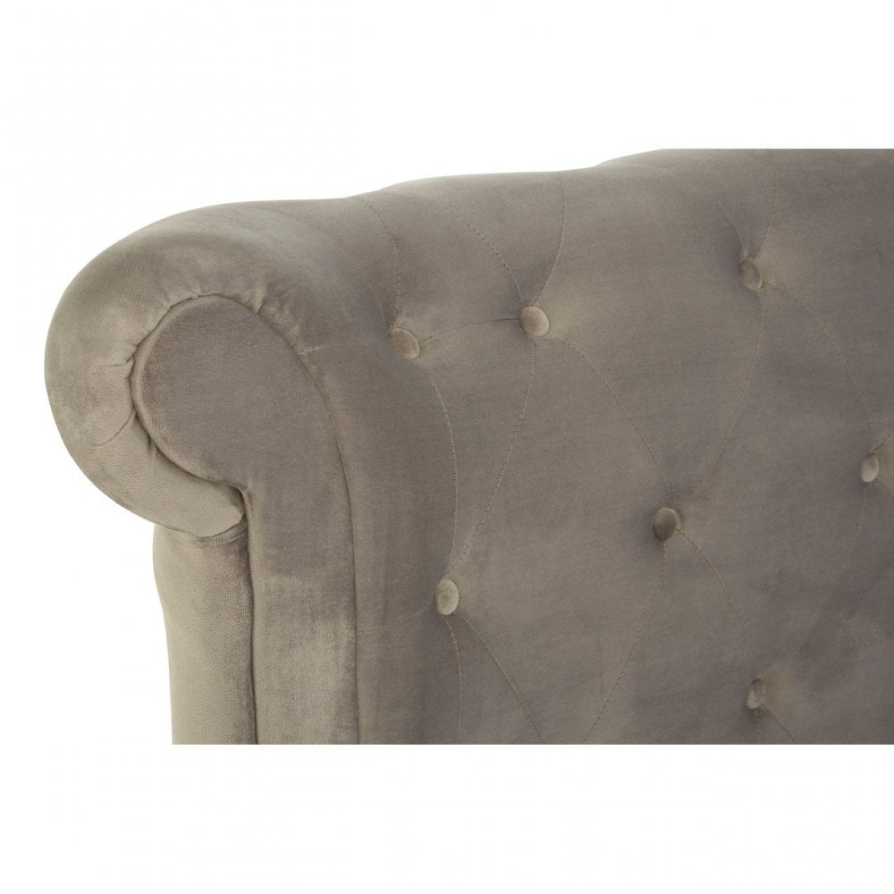 Edison Grey Brushed Velvet King Size Ottoman Bed