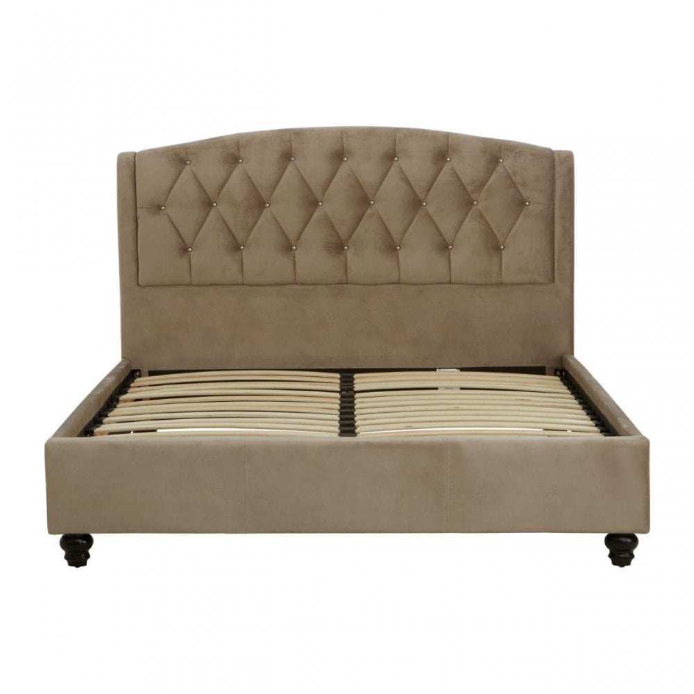 Josephine Brown Brushed Velvet Double Bed