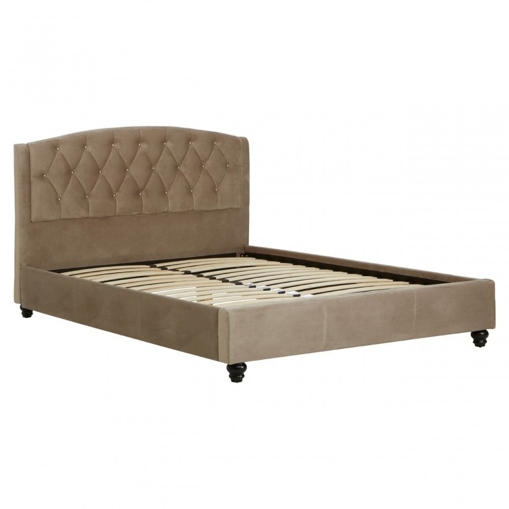 Josephine Brown Brushed Velvet Double Bed