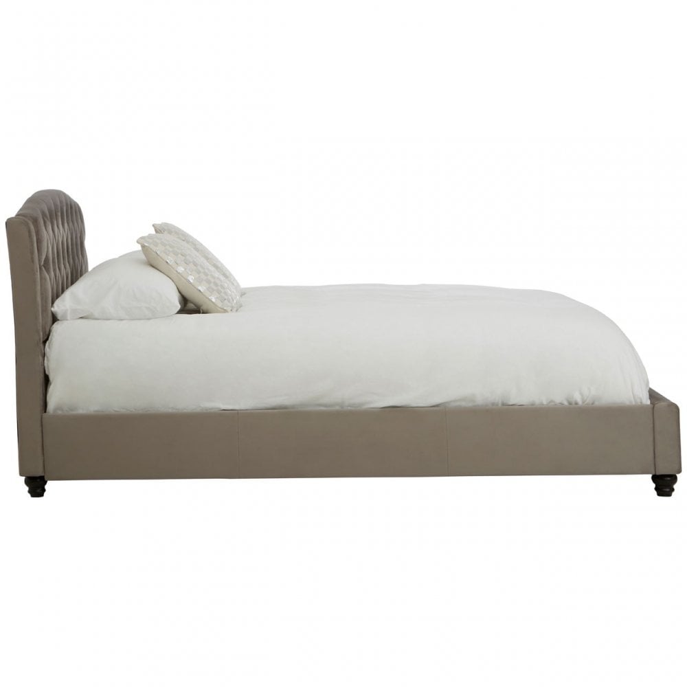 Josephine Grey Velvet King Size Bed