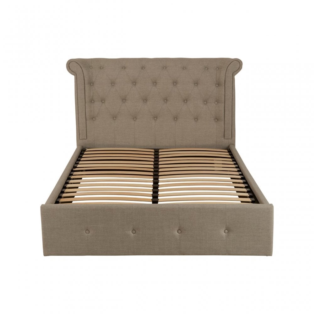 Edison Light Grey Double Ottoman Bed