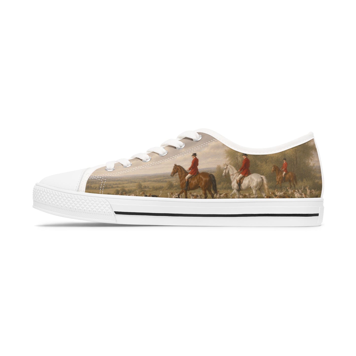 Vintage Equestrian Scene II Low Top Sneakers - Womens