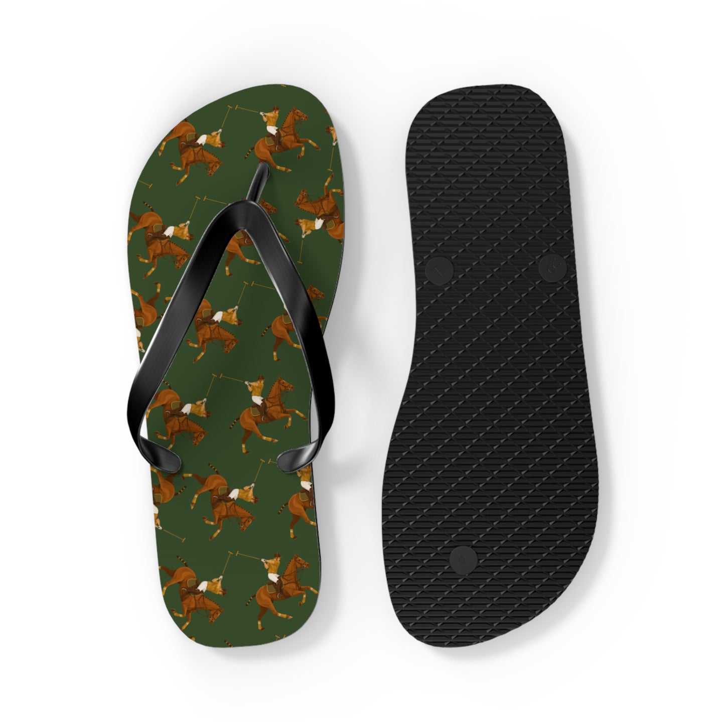 Polo Match Pattern Flip-Flops -Womens