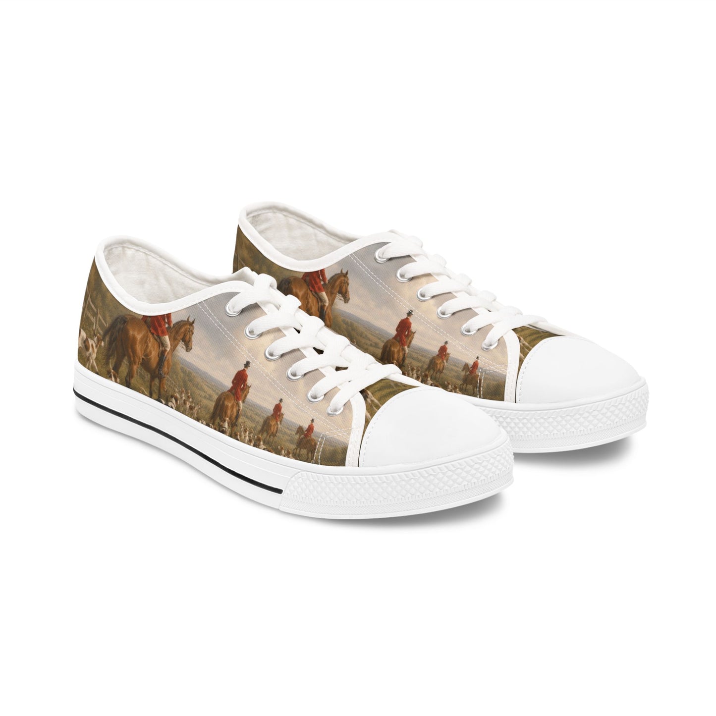 Vintage Equestrian Scene I Low Top Sneakers - Womens