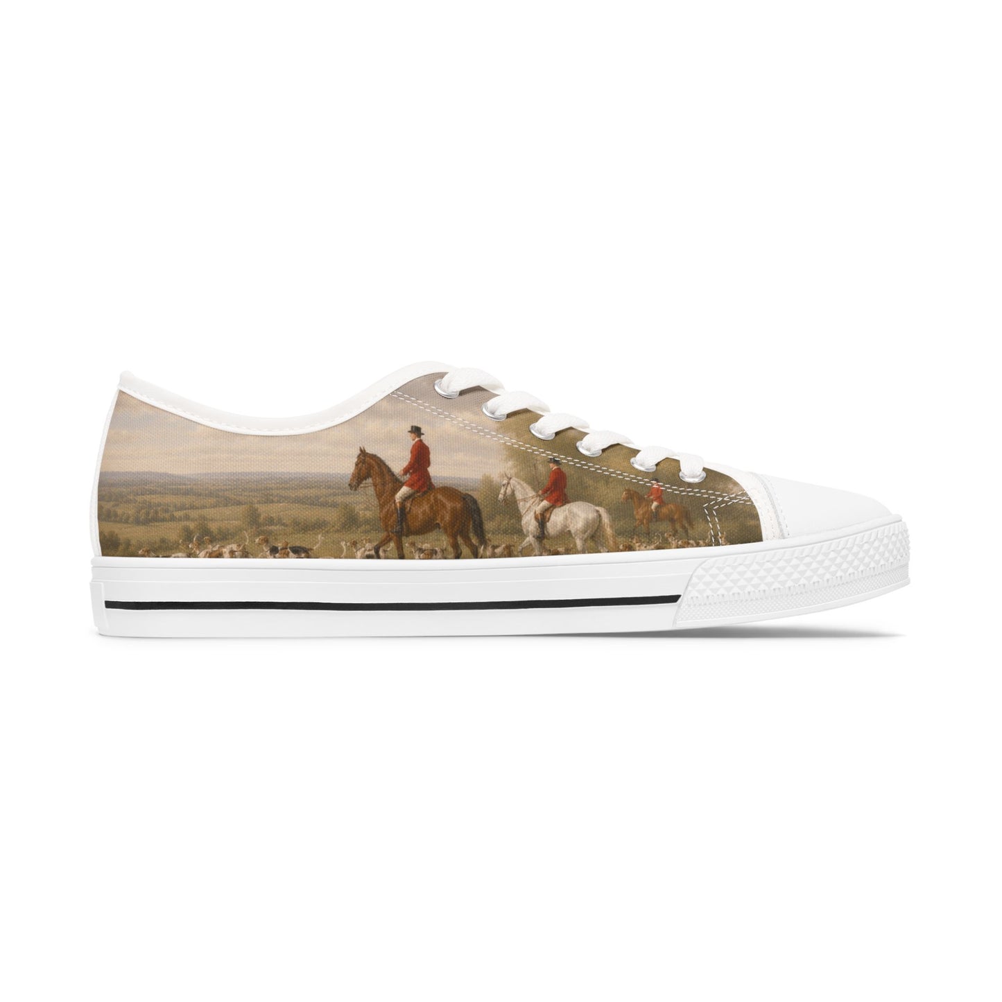 Vintage Equestrian Scene II Low Top Sneakers - Womens