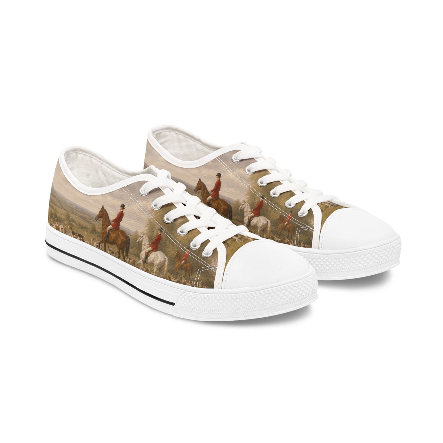 Vintage Equestrian Scene II Low Top Sneakers - Womens
