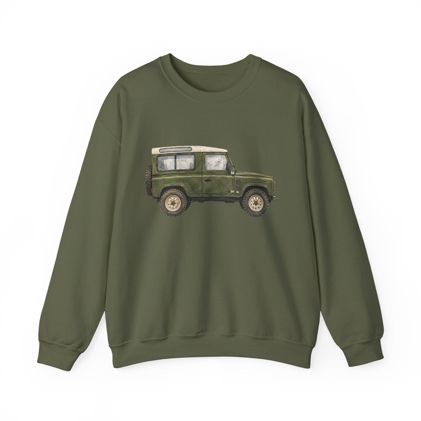 Adventure Land Rover Sweatshirt – Vintage Green Off-Road Truck Crewneck