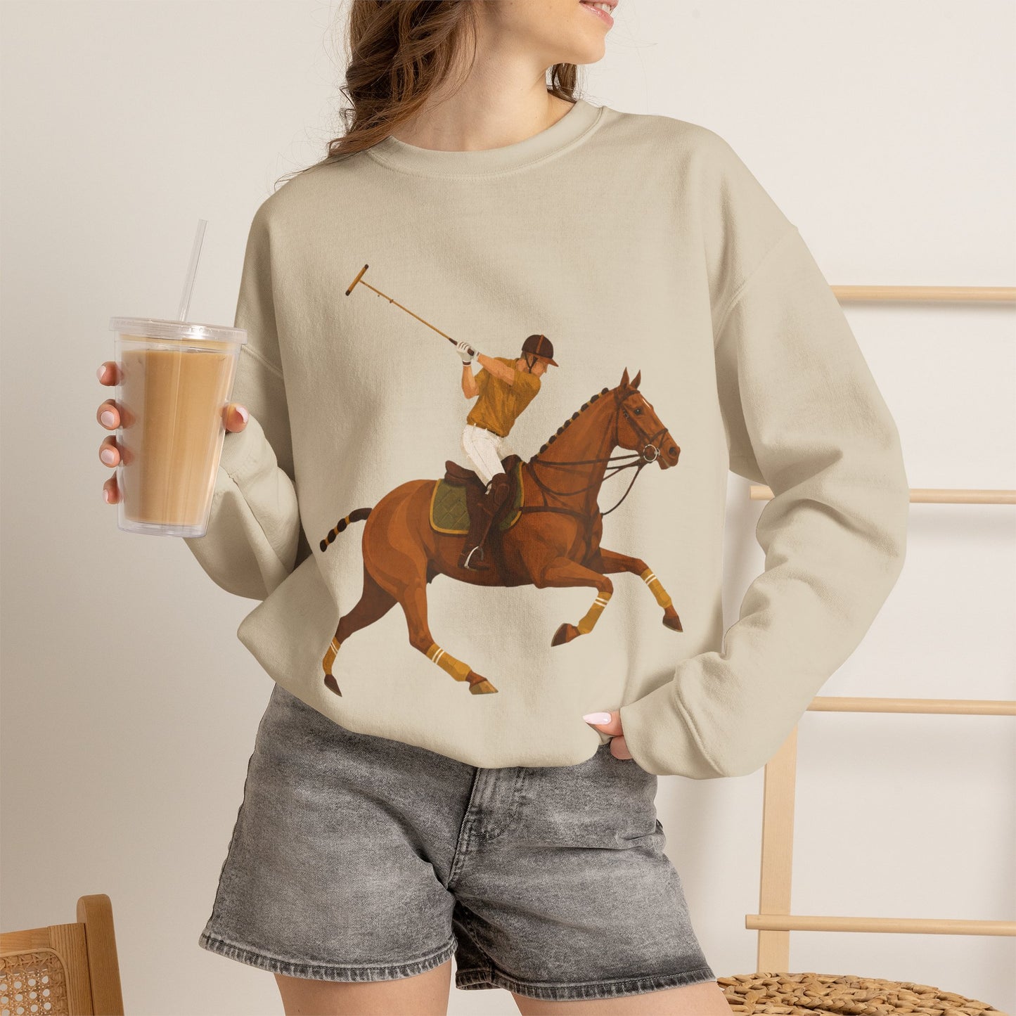 Global Colours -  Vintage Polo Horse Sweatshirt | Heritage Country Club Equestrian Graphic Crewneck