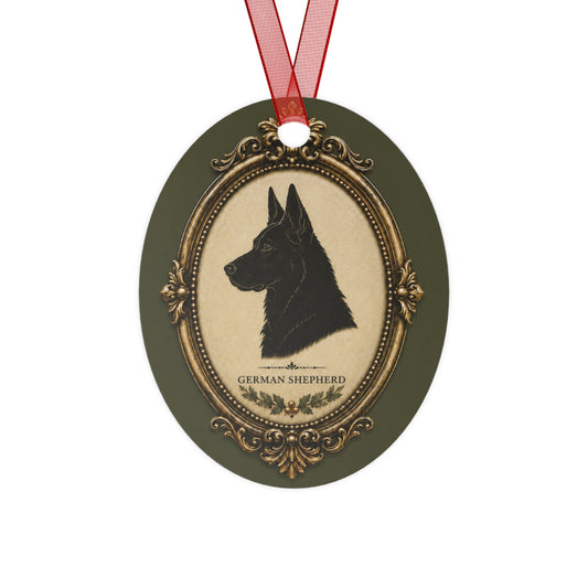 German Shepherd Christmas Ornament – Vintage Cameo Dog Decoration, Heritage-Style German Shepherd Lover Gift