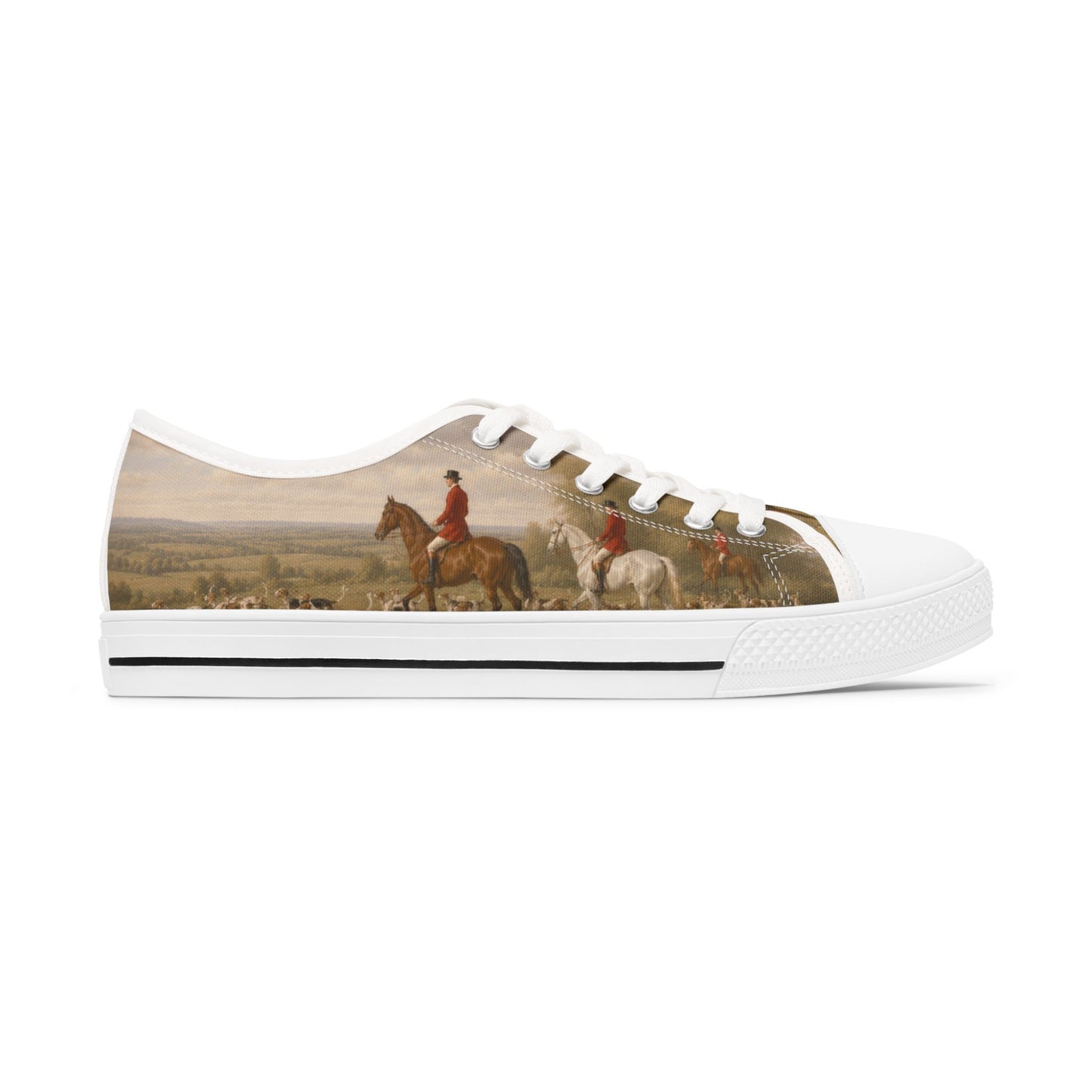 Vintage Equestrian Scene II Low Top Sneakers - Womens