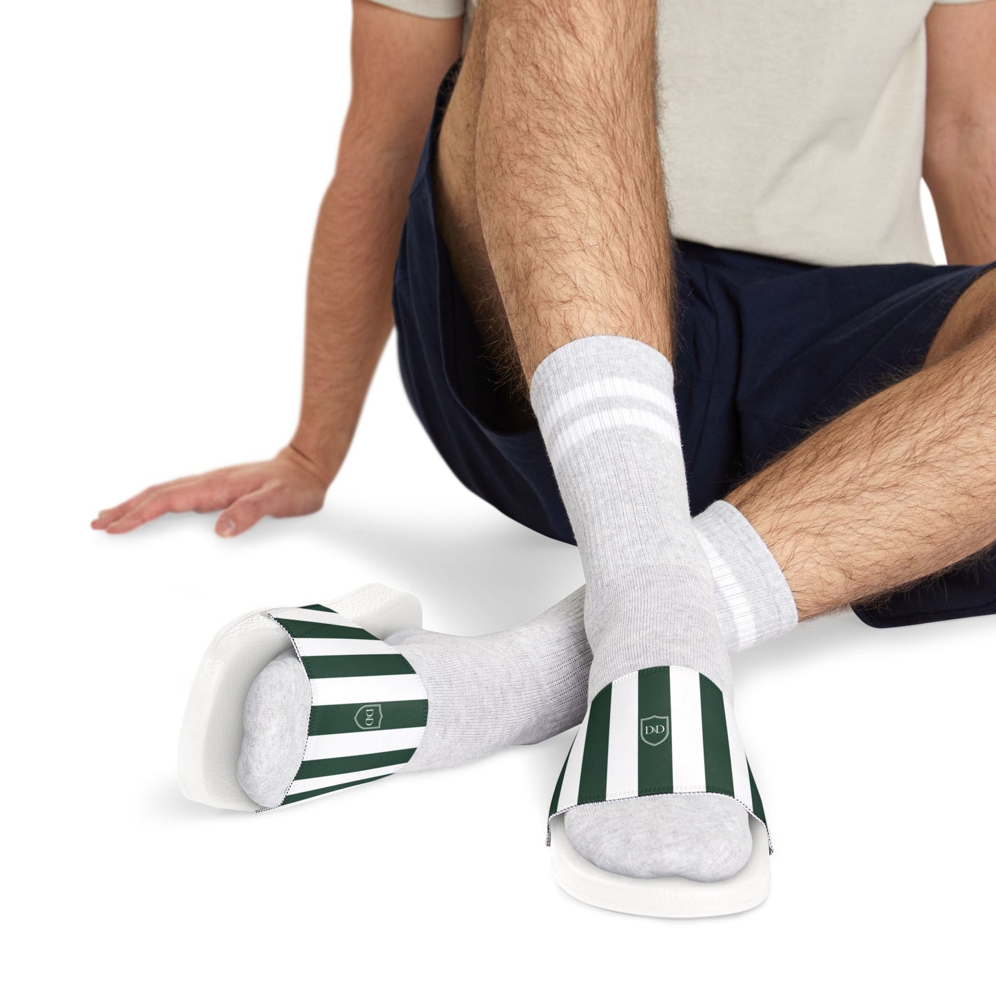 Mens Striped Heritage Sliders