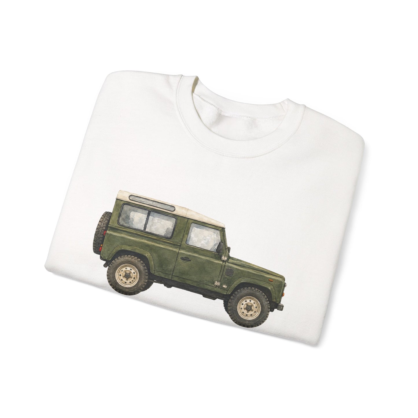 Adventure Land Rover Sweatshirt – Vintage Green Off-Road Truck Crewneck