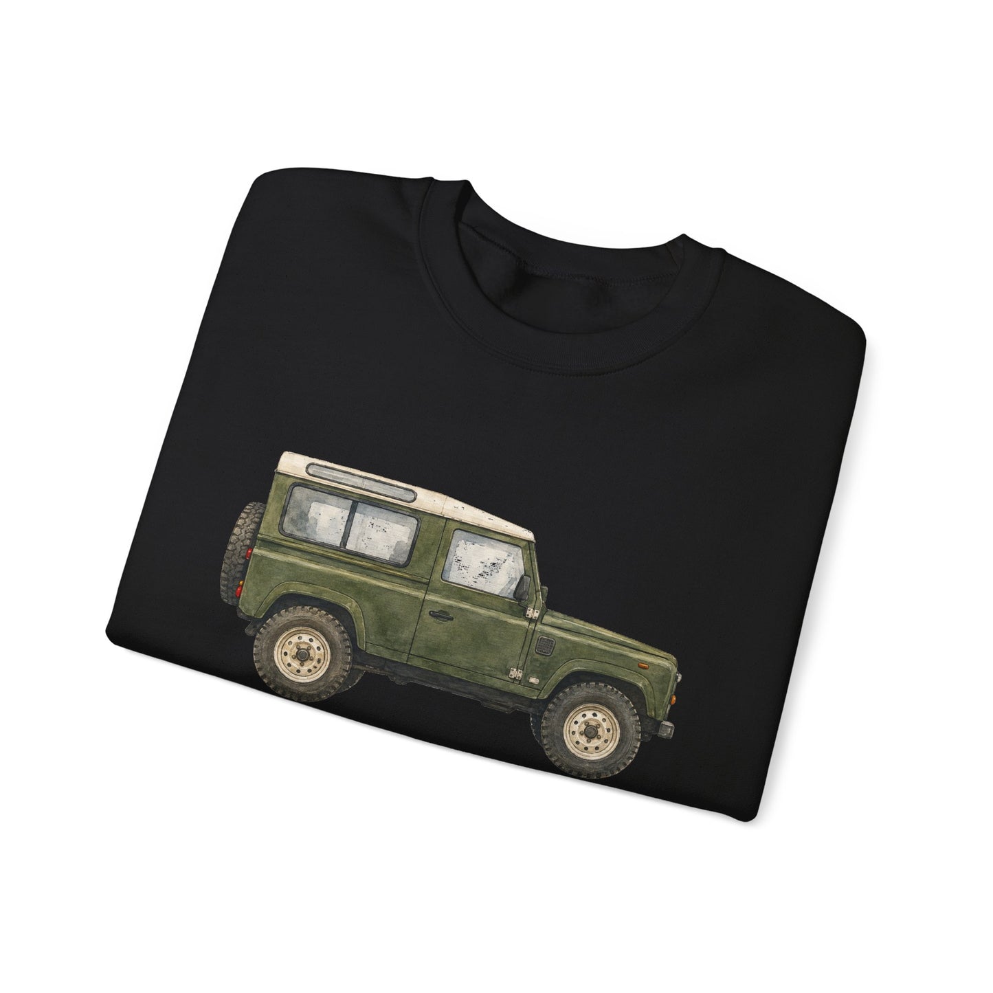 Adventure Land Rover Sweatshirt – Vintage Green Off-Road Truck Crewneck