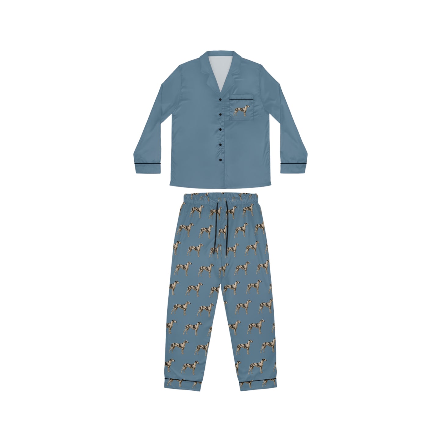 Harlequin Great Dane Women’s Pyjama Set in Dusty Blue