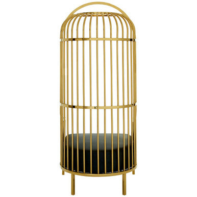 Eliza Gold Metal Dome Cage Chair with Cushion