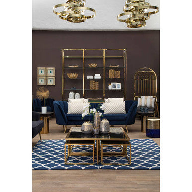 Eliza Gold Metal Dome Cage Chair with Cushion