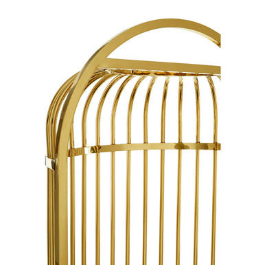 Eliza Gold Metal Dome Cage Chair with Cushion