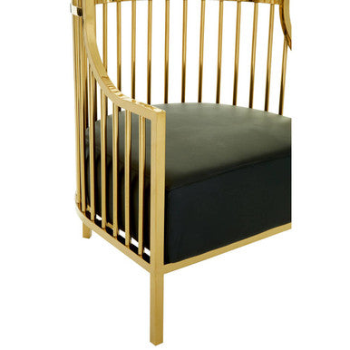 Eliza Gold Metal Dome Cage Chair with Cushion