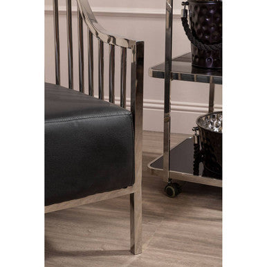 Eliza Silver Metal Dome Cage Chair with Cushion