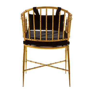 Monroe Gold Velvet Armchair with Metal Frame